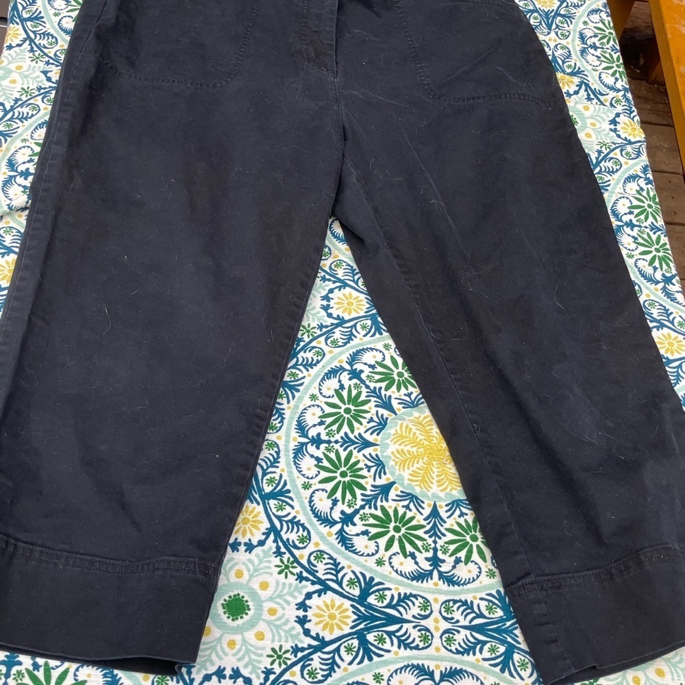 French Laundry Sport crapped, black cotton pants 16 - Picture 3 of 7